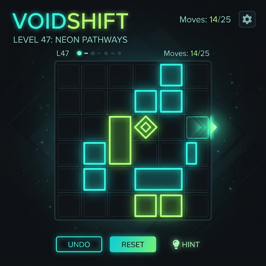 VoidShift — minimalist geometric puzzle screenshot
